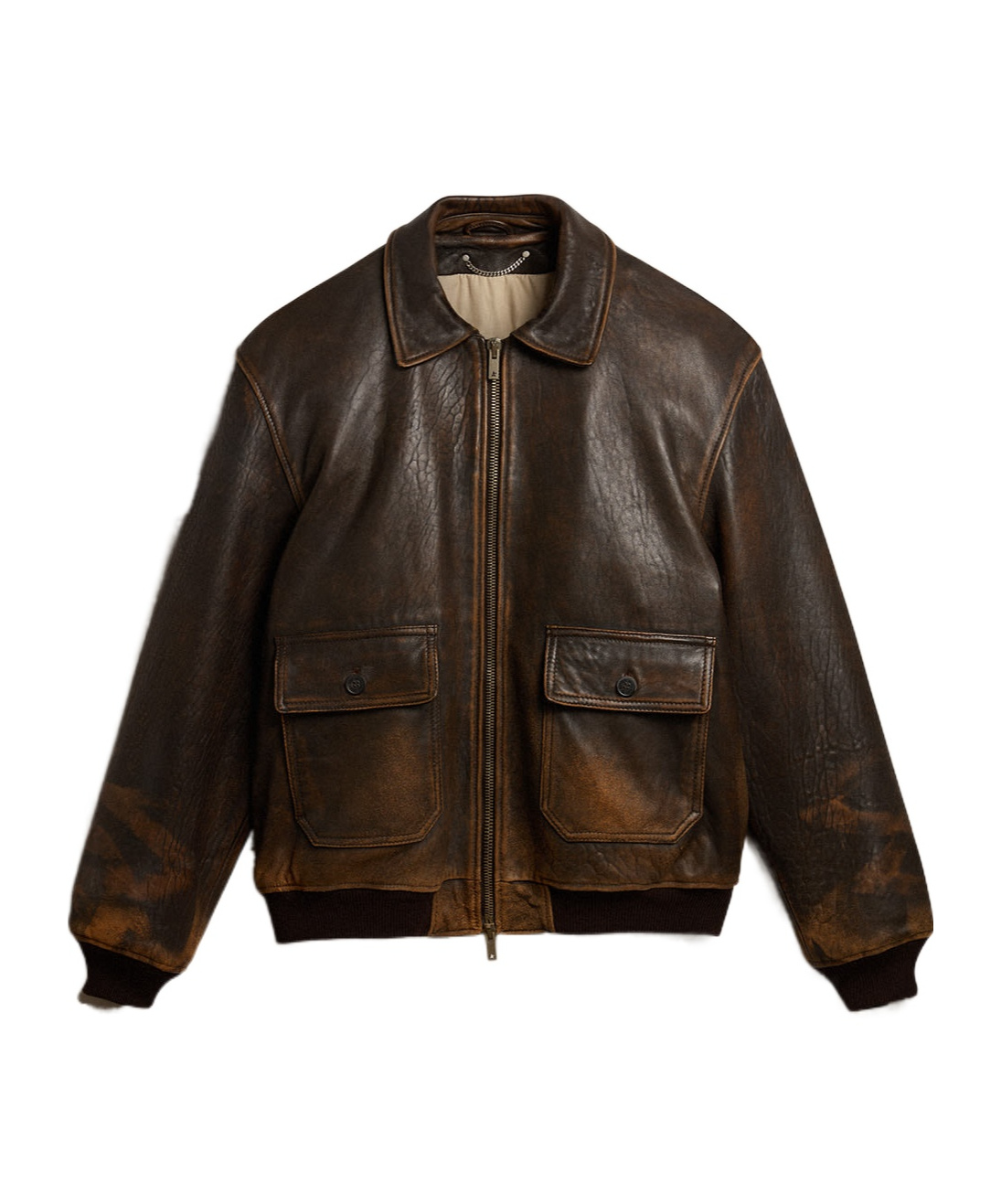 Golden Goose Louis Leather Aviator Jacket In Black