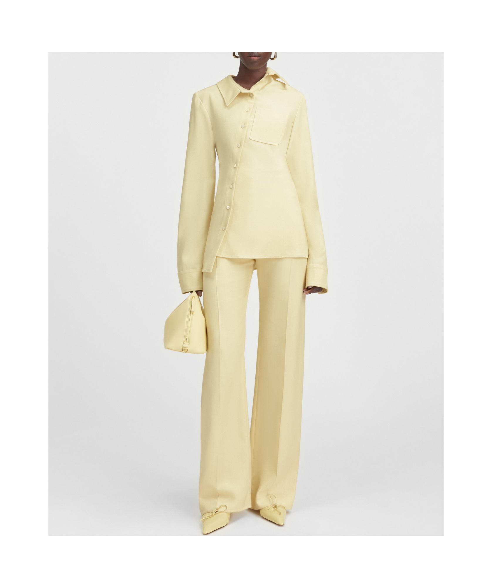 Jacquemus Asymmetric Shirt In Nude