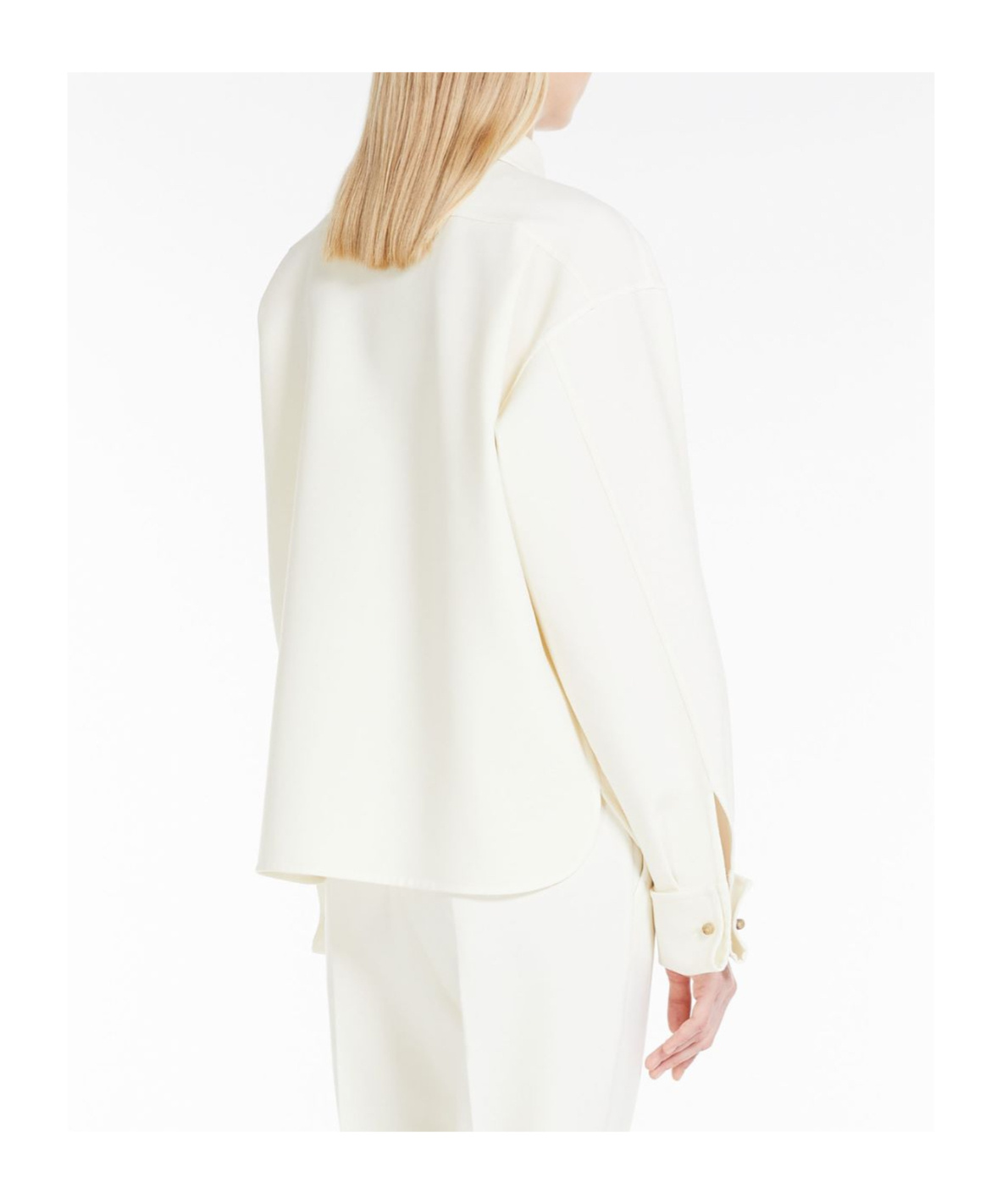 Max Mara Wool Jacket Shirt In White