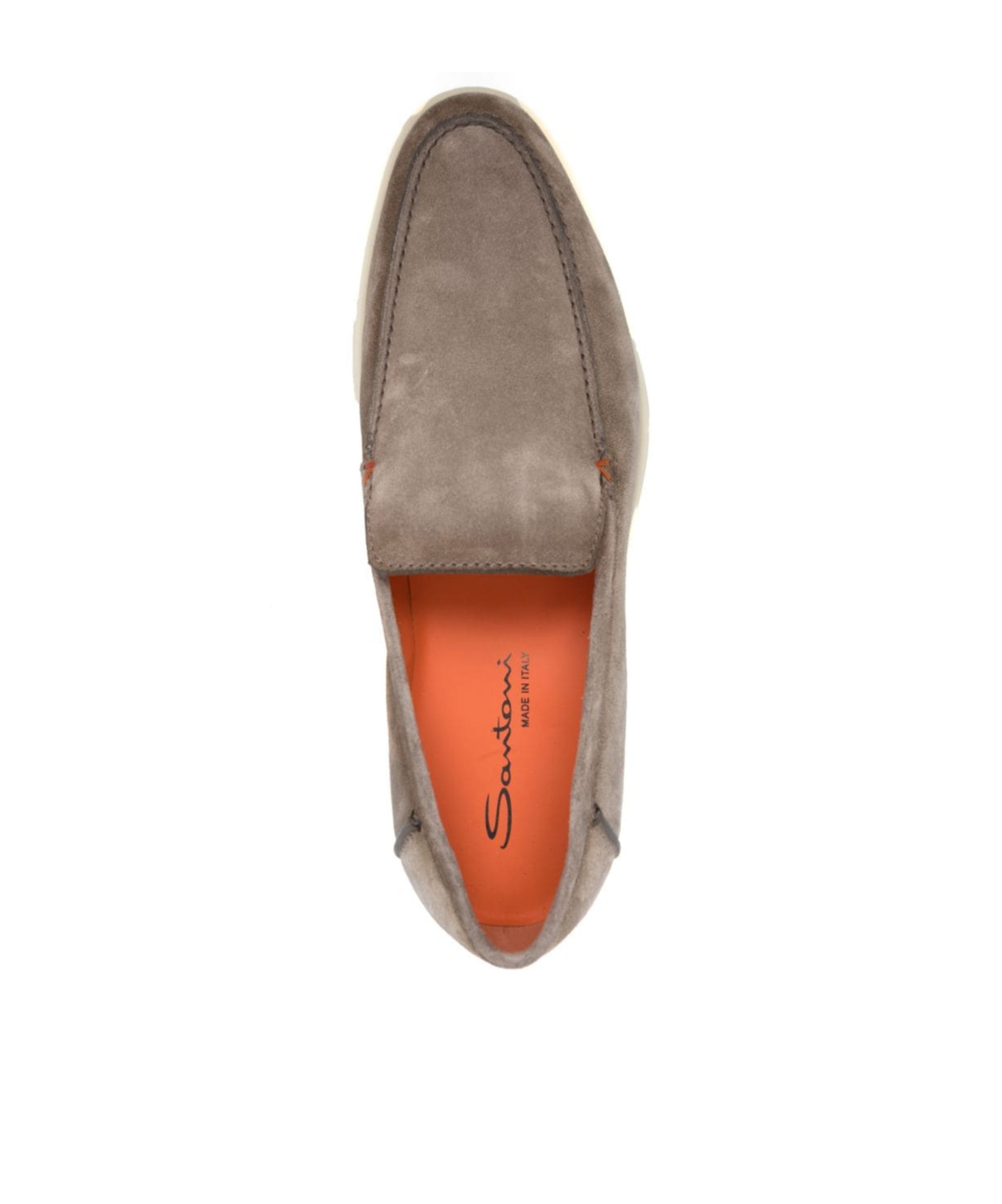 Santoni Tonal-stitching Leather Loafers In Nude
