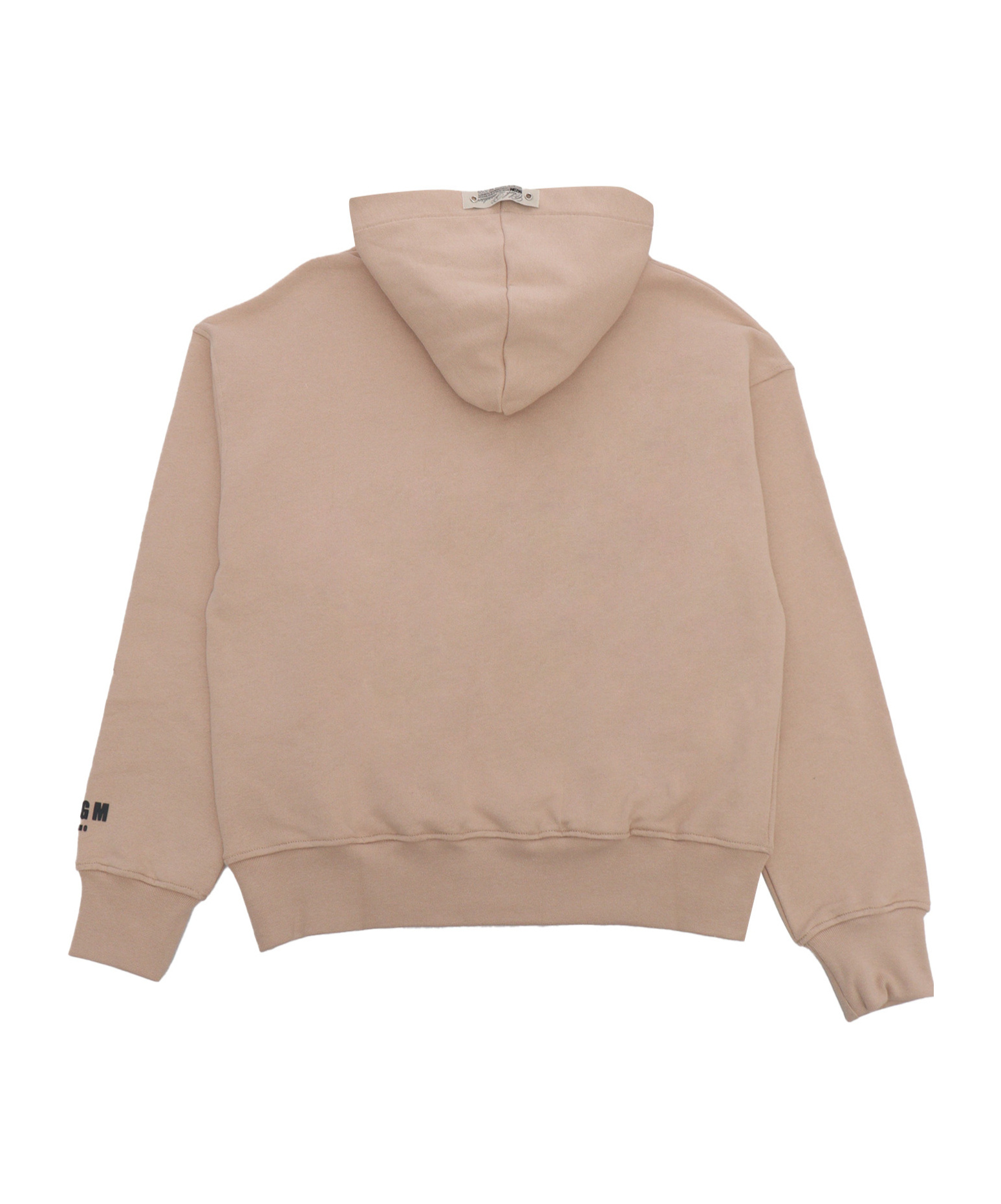 Msgm Long-sleeved Hooded Sweater In Nude