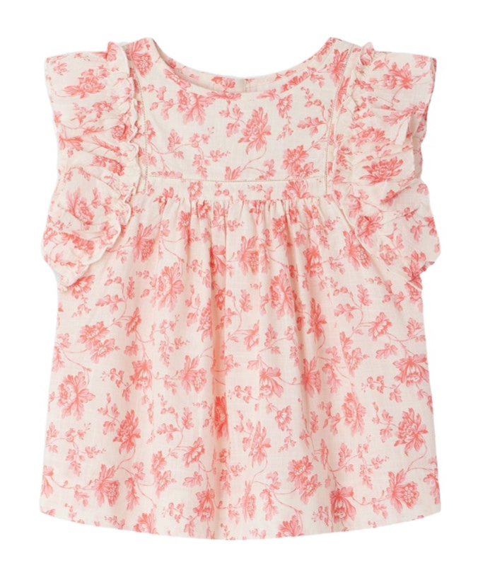 Bonpoint Celene Floral-print Cotton Blouse In Pink