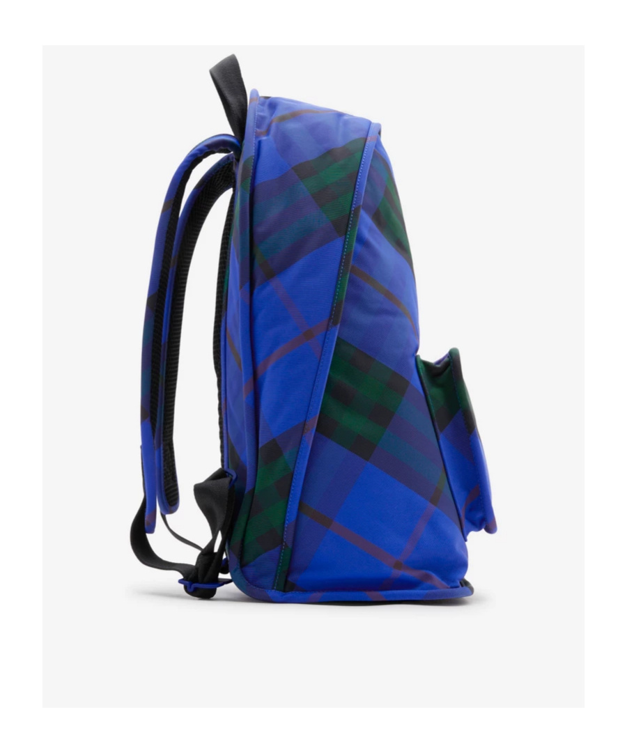 Burberry Straps Adjustables Checkered Pattern Front Pocket Handle In Blue
