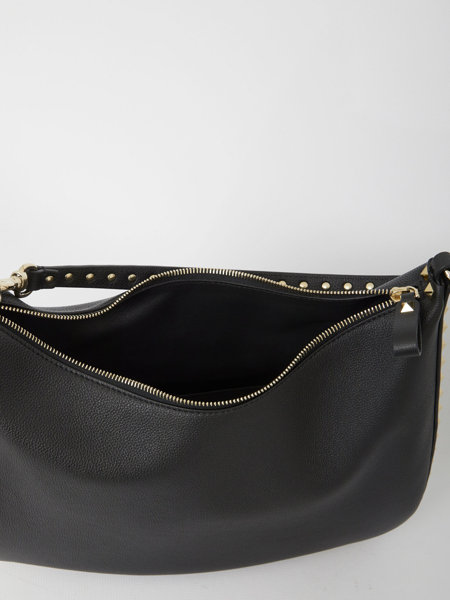 Valentino Rockstud Leather Tote Bag In Black