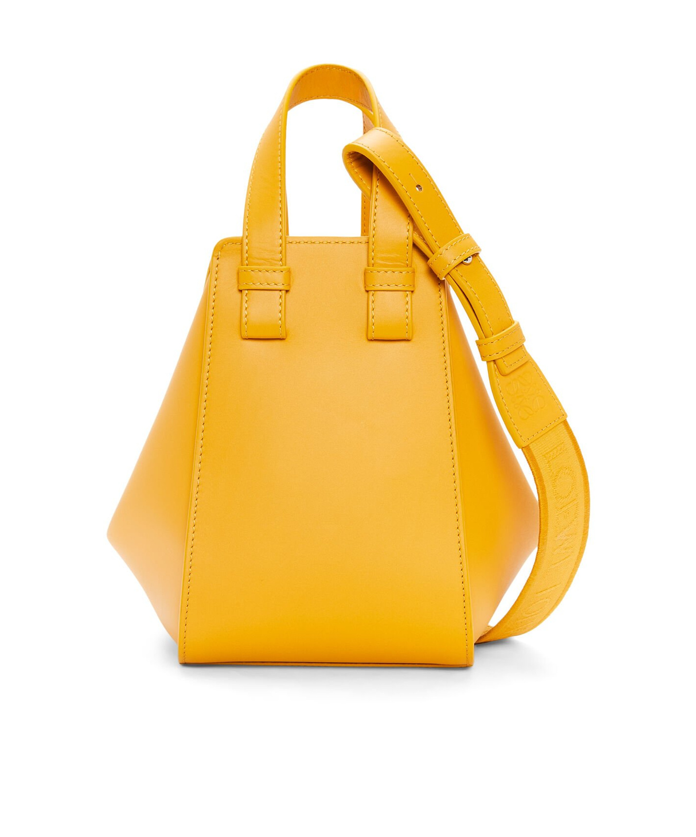 Loewe Compact Hammock Bag In Satin Calfskin In Yellow