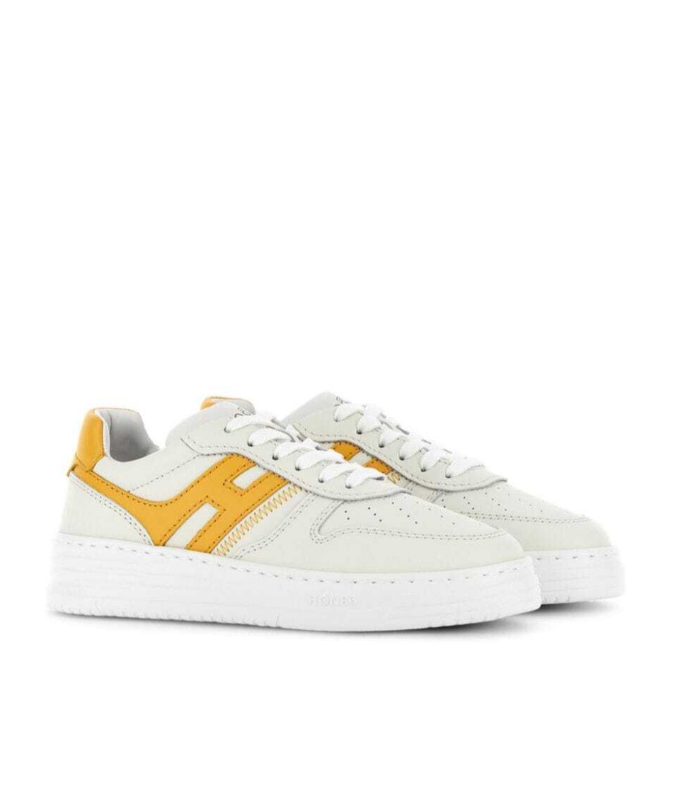 Hogan Sneakers With Perforated Toe Box And Contrasting Accents In White