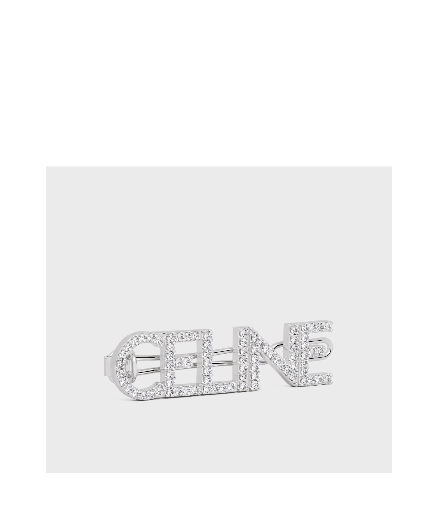 Celine Crystal Hairpin In White