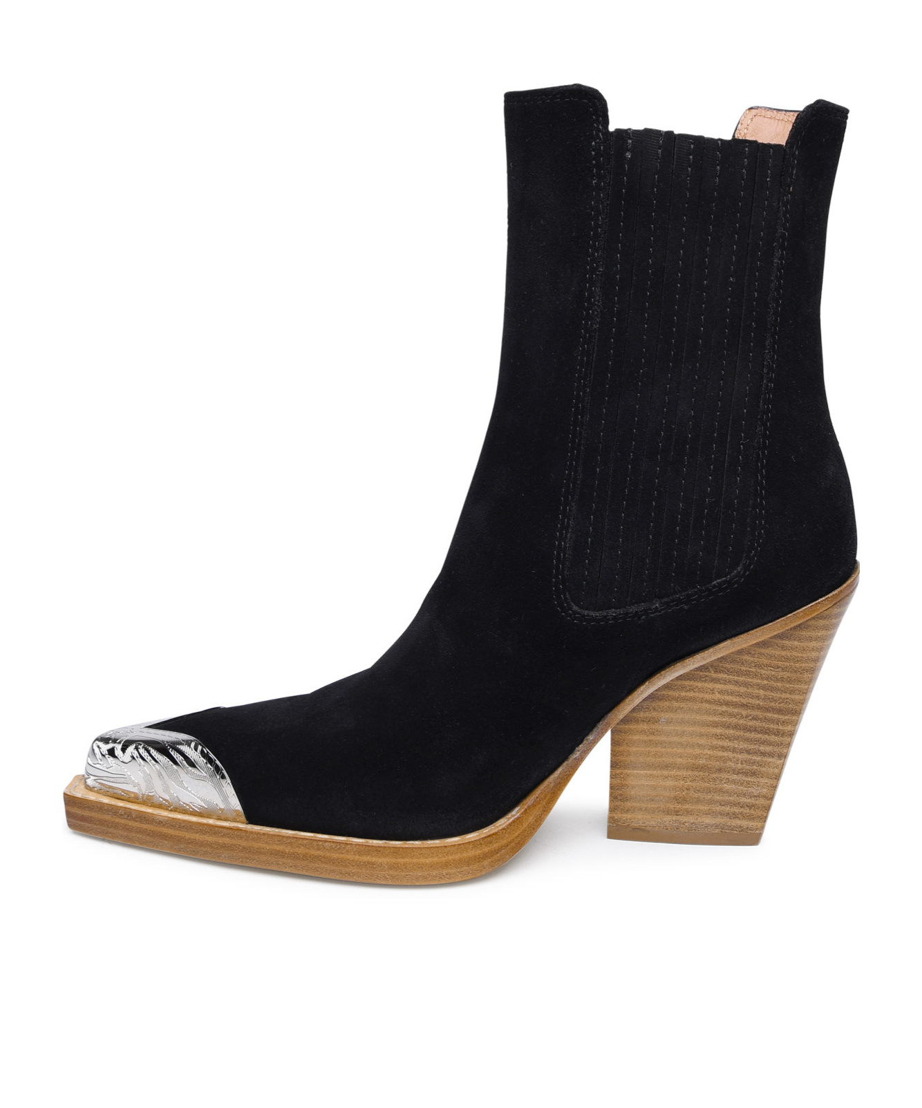 Paris Texas Dallas Suede Chelsea Western Booties In Black