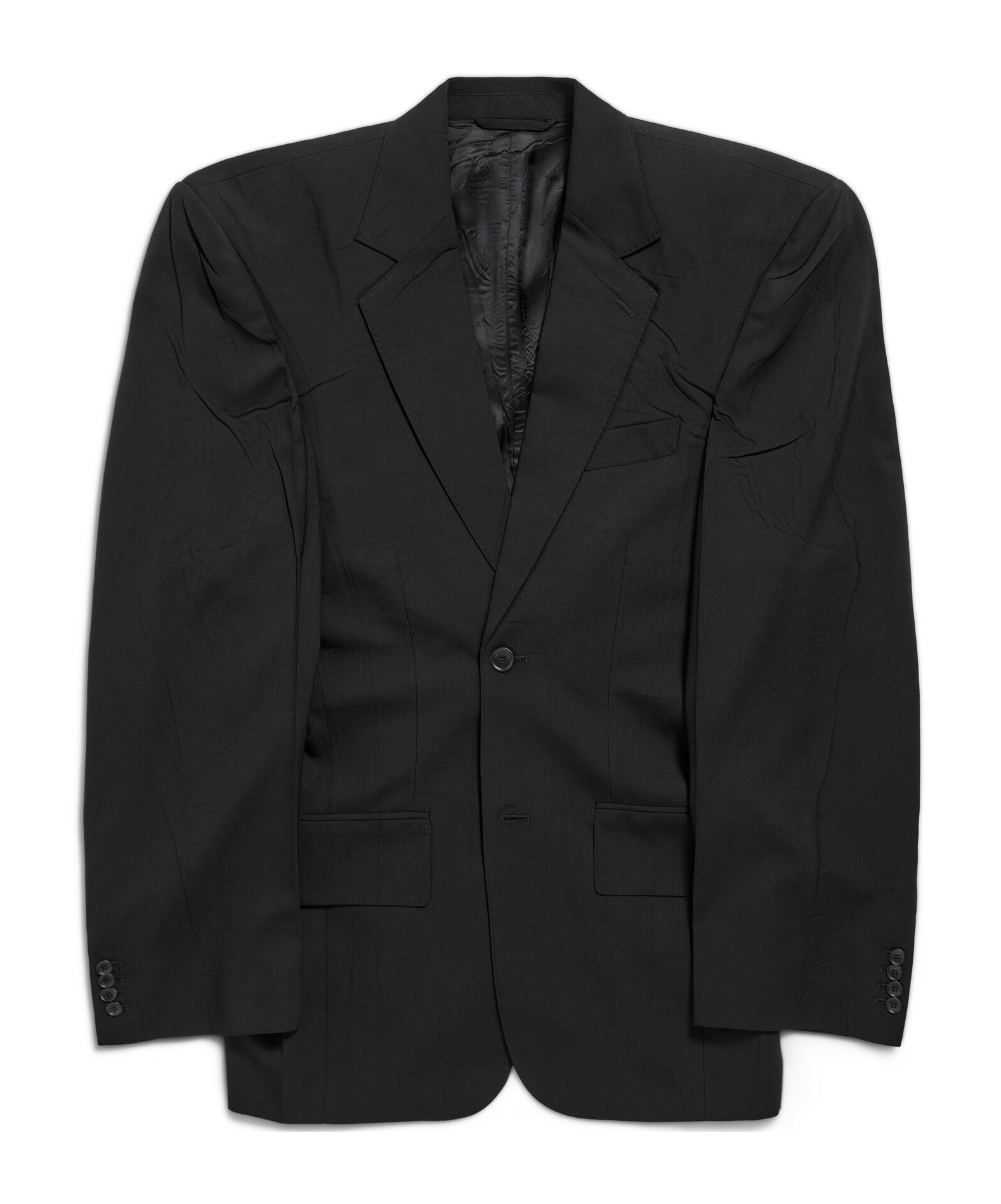 Balenciaga Voluminous-shoulder Blazer In Black