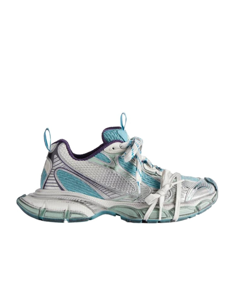 BALENCIAGA WOMEN'S 3XL SNEAKER IN LIGHT BLUE/WHITE/PURPLE