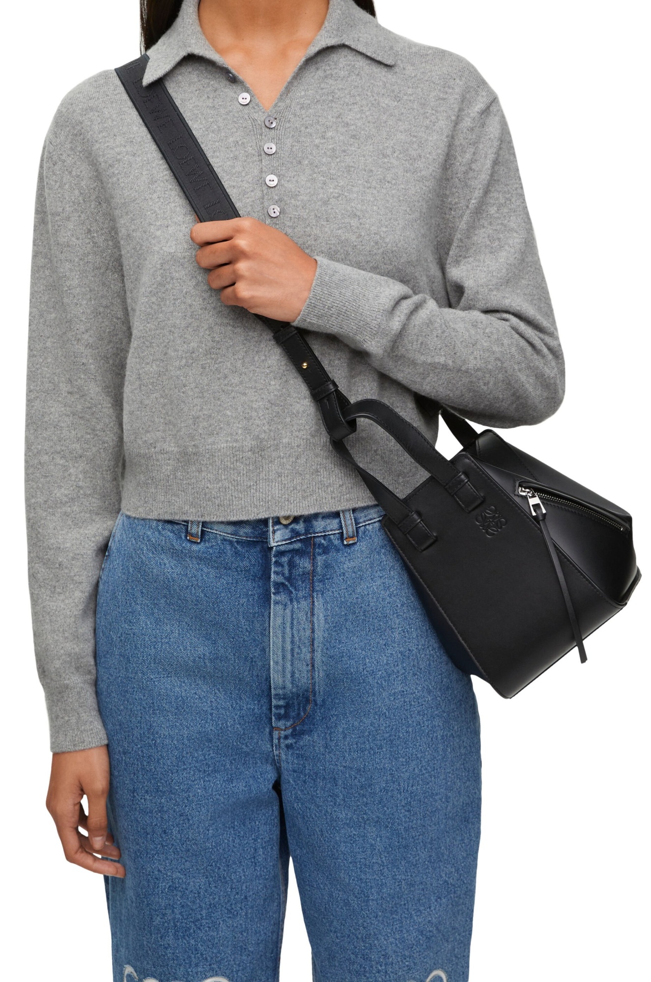 Loewe Compact Hammock Bag In Black