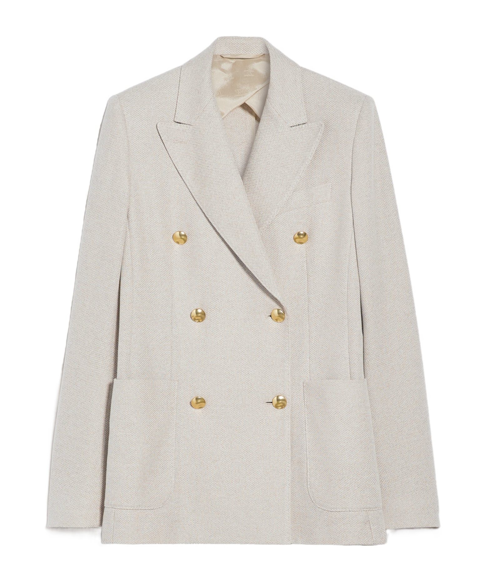 Max Mara Double-breasted Suit Jacket In White
