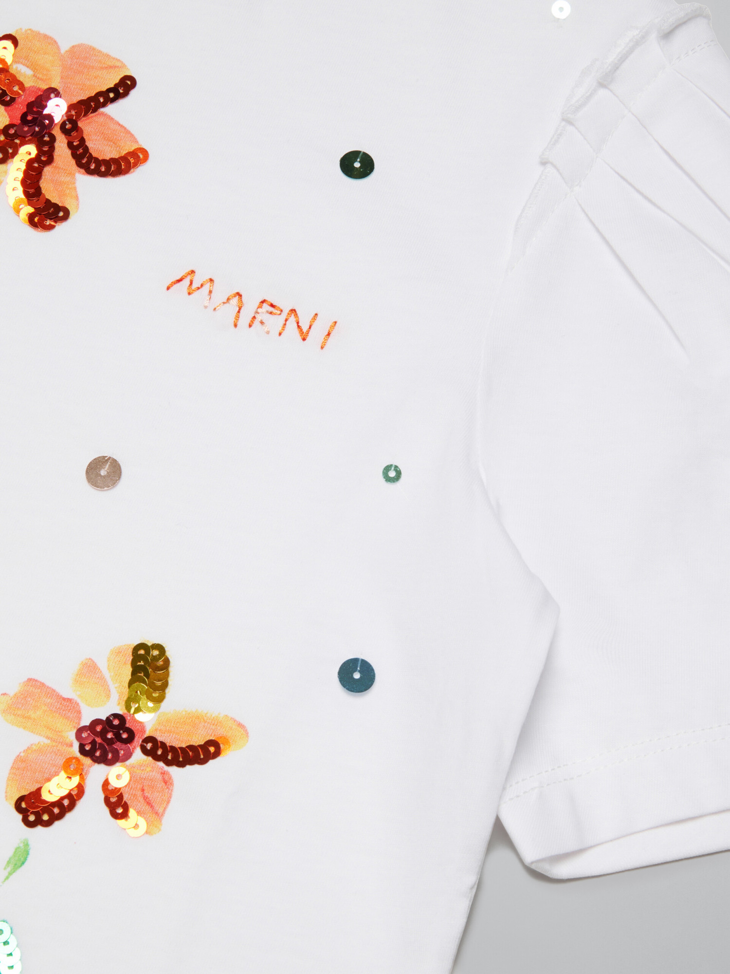 Marni Sequin-embellished Cotton T-shirt In White