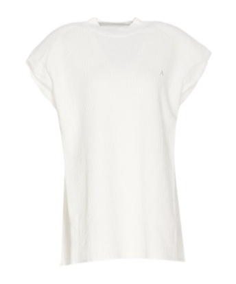 Shop Attico Shoulder-padded Waflle-effect T-shirt In White