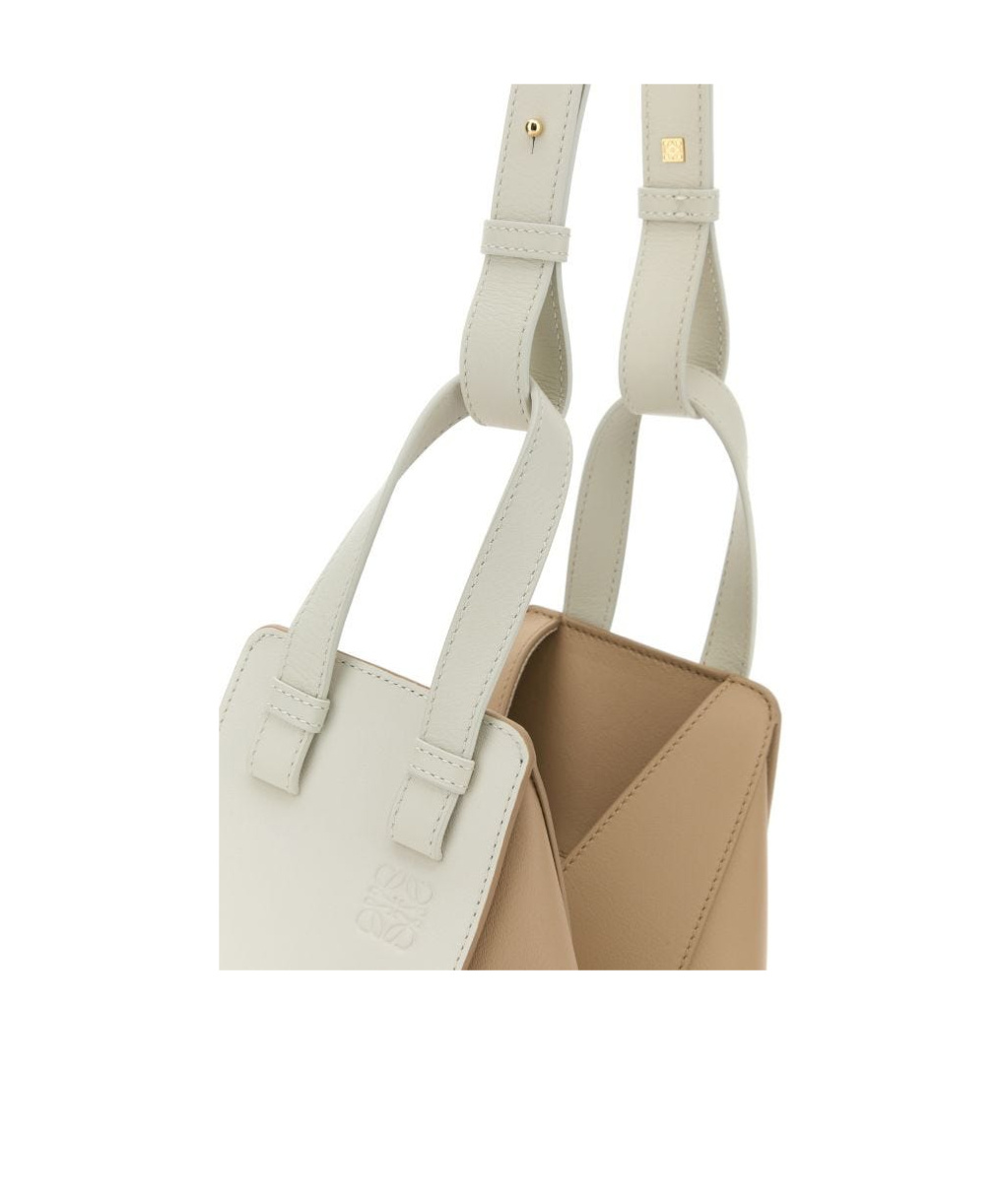 Loewe Hammock Two-tone Zip Tote Bag In White