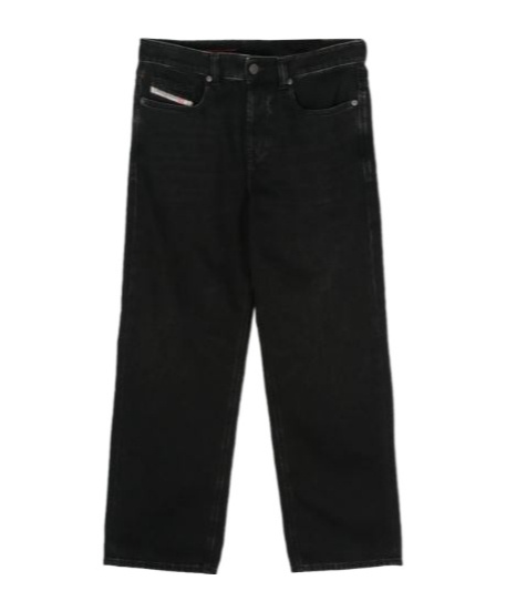 Diesel D-macro Mid-rise Straight-leg Jeans In Black