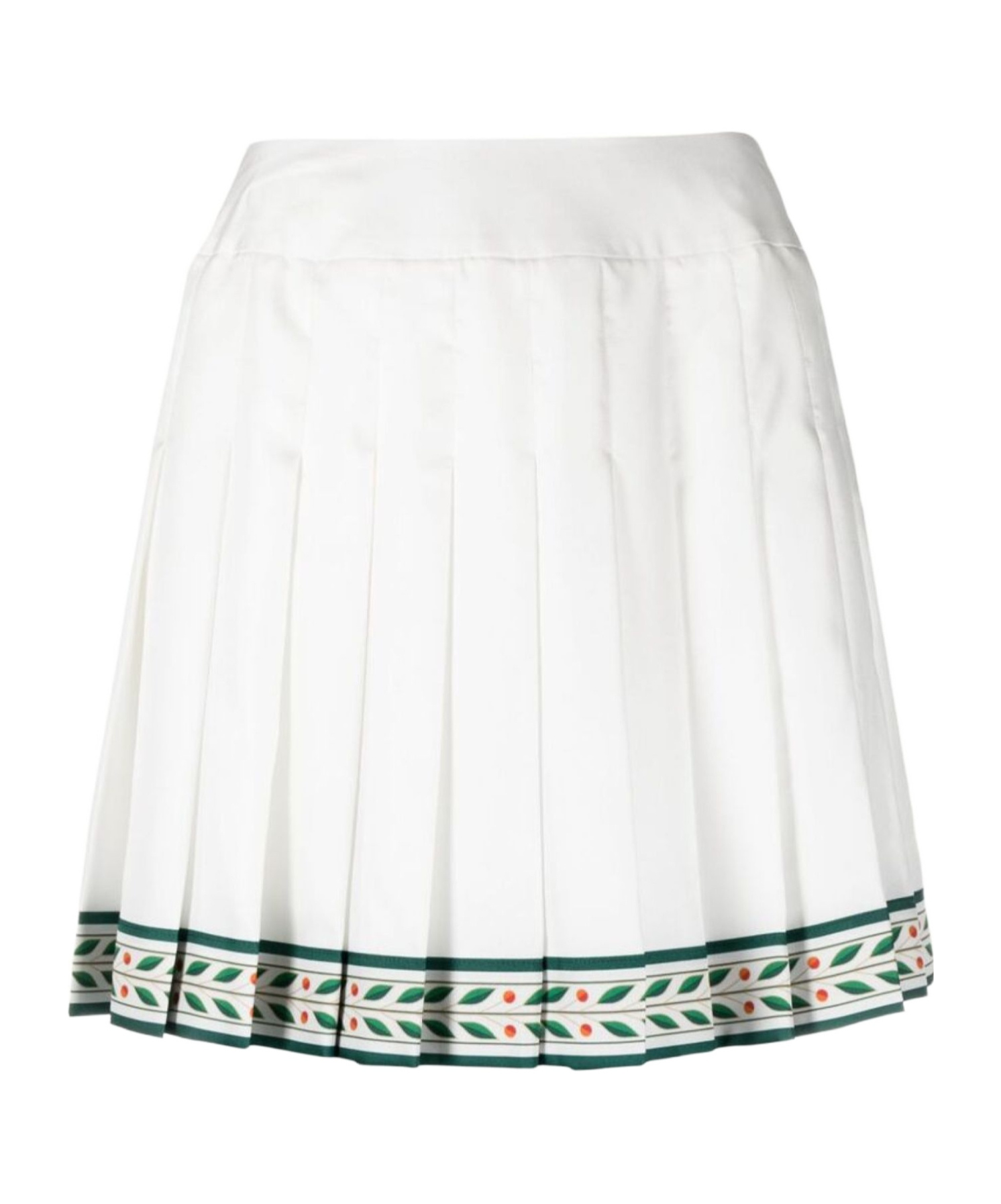 Shop Casablanca Laurel Pleated Silk Miniskirt In White