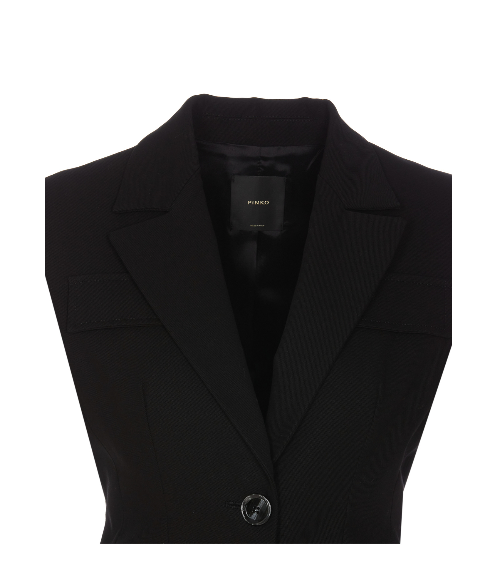 Pinko V-neck Sleeveless Gilet In Black