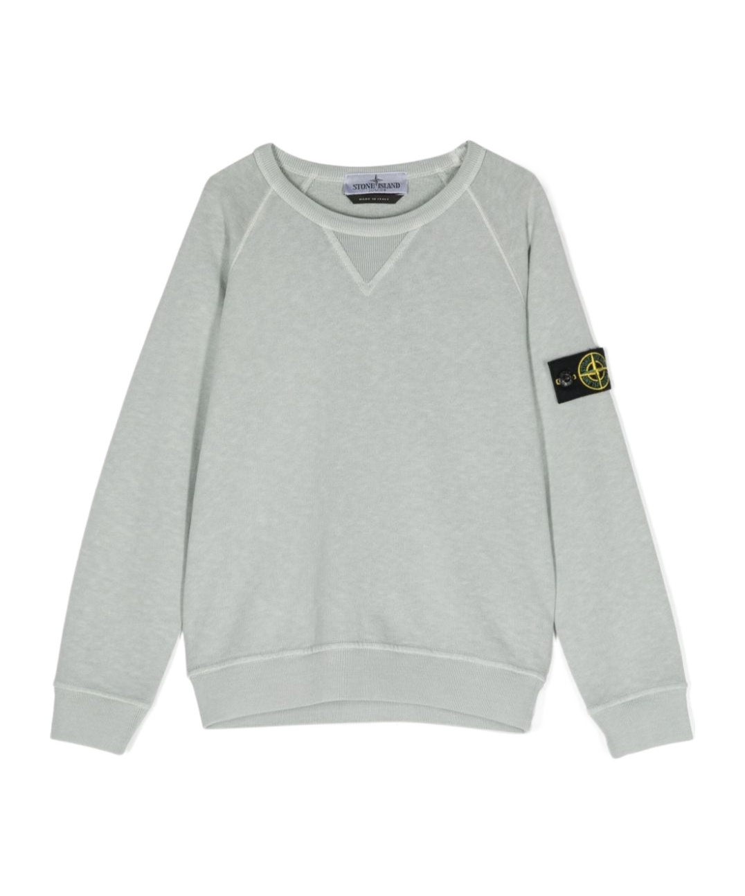 Stone Island Compass-patch Crewneck Sweatshirt In Gray