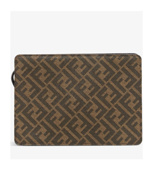 Fendi Zucca-monogram Pattern Clutch In Black