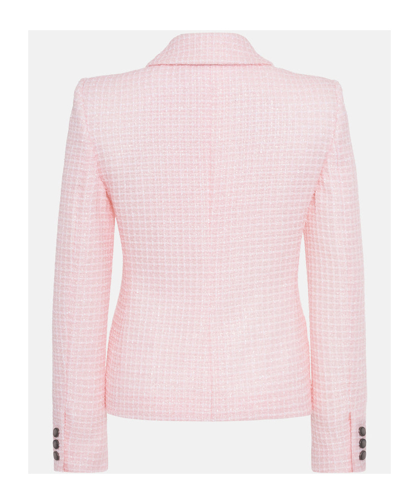 Alessandra Rich Women's Sequin Checked Tweed Jacket In Pink