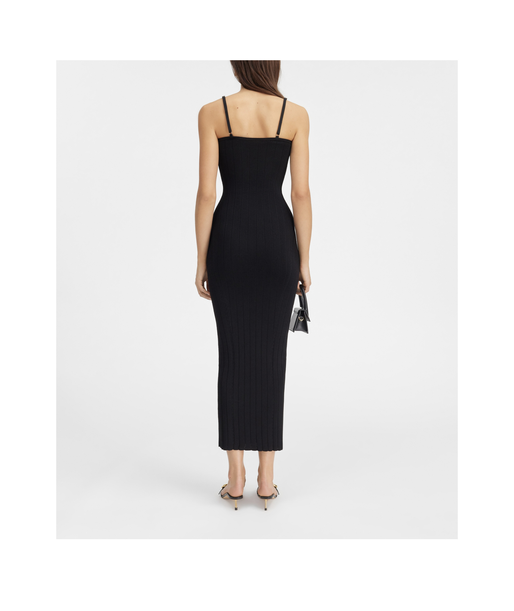 Jacquemus La Robe Sierra Black Midi Dress In Viscose Woman In Black