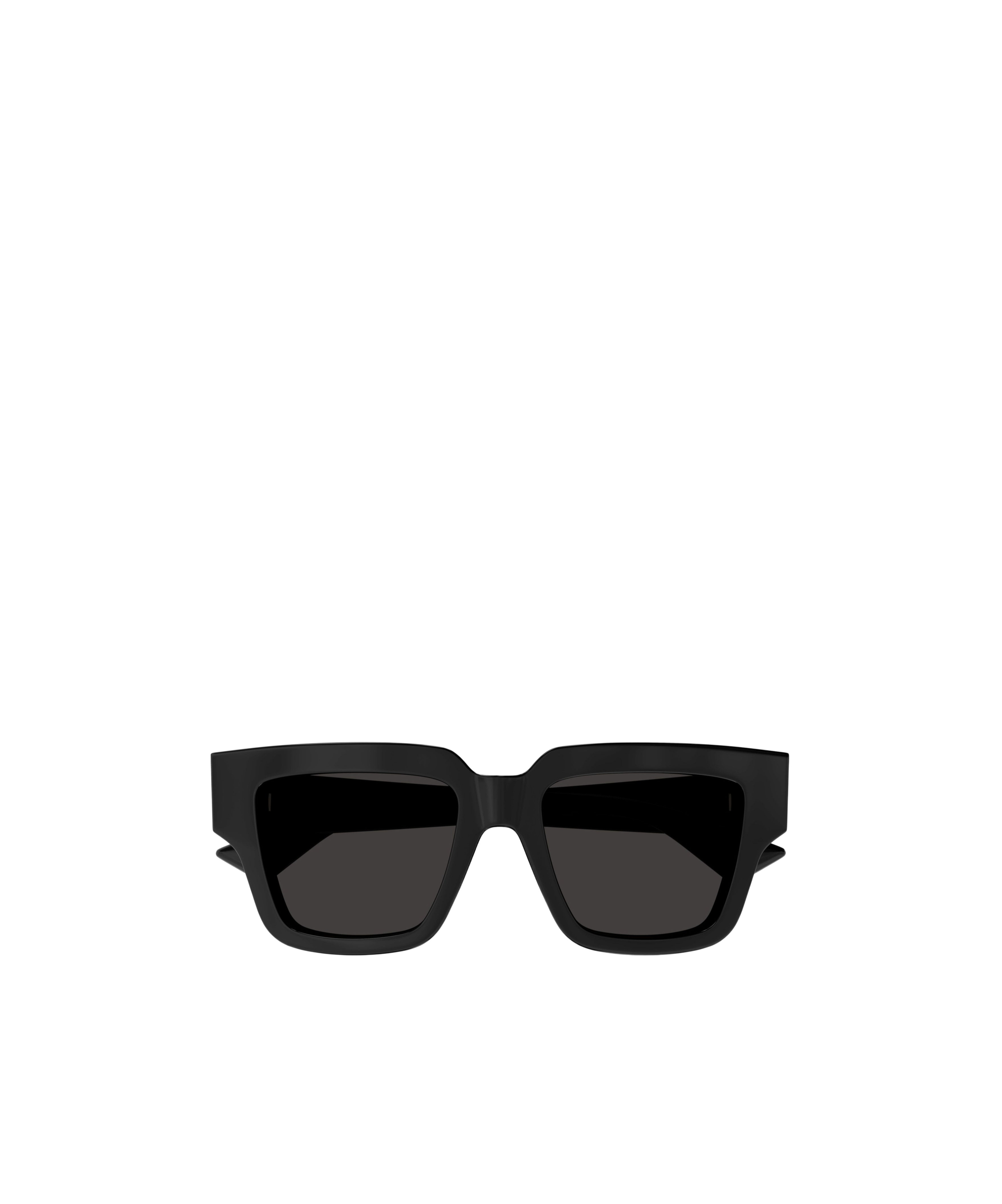 Bottega Veneta Logo-plaque Square-frame Sunglasses In Black