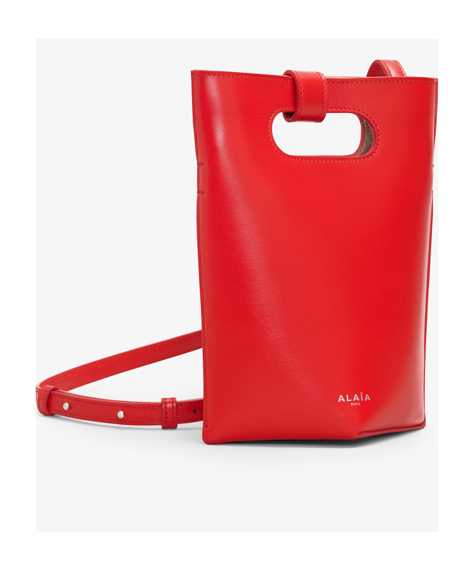 Alaïa Folded Small Tote Bag In Red