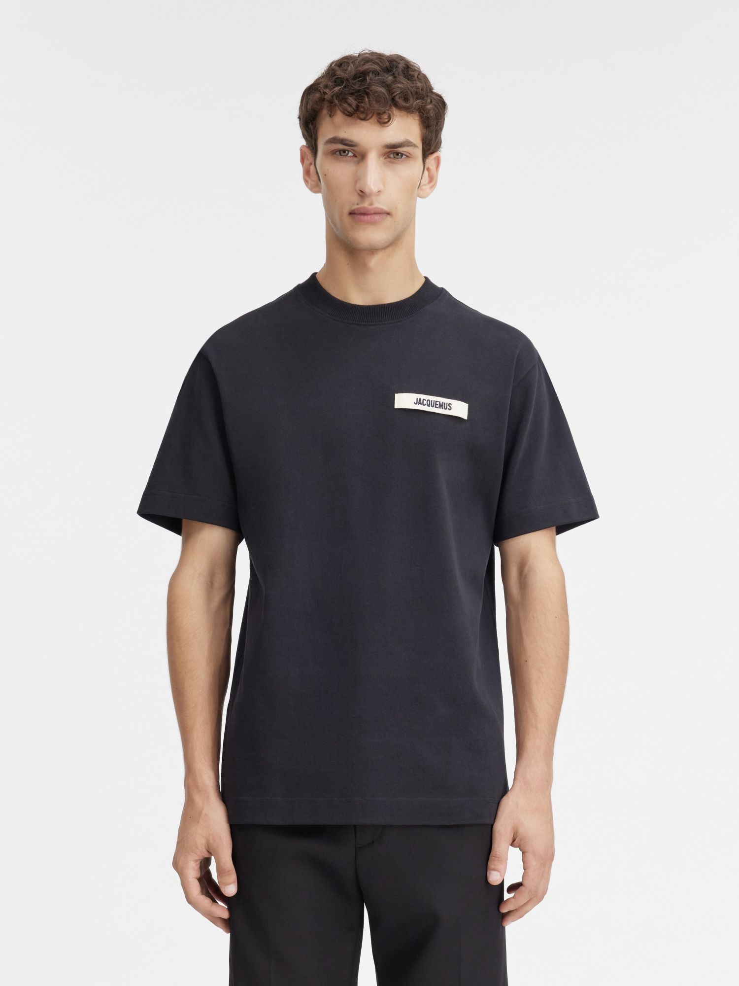 Shop Jacquemus Logo Embroidered Crewneck T-shirt In Black