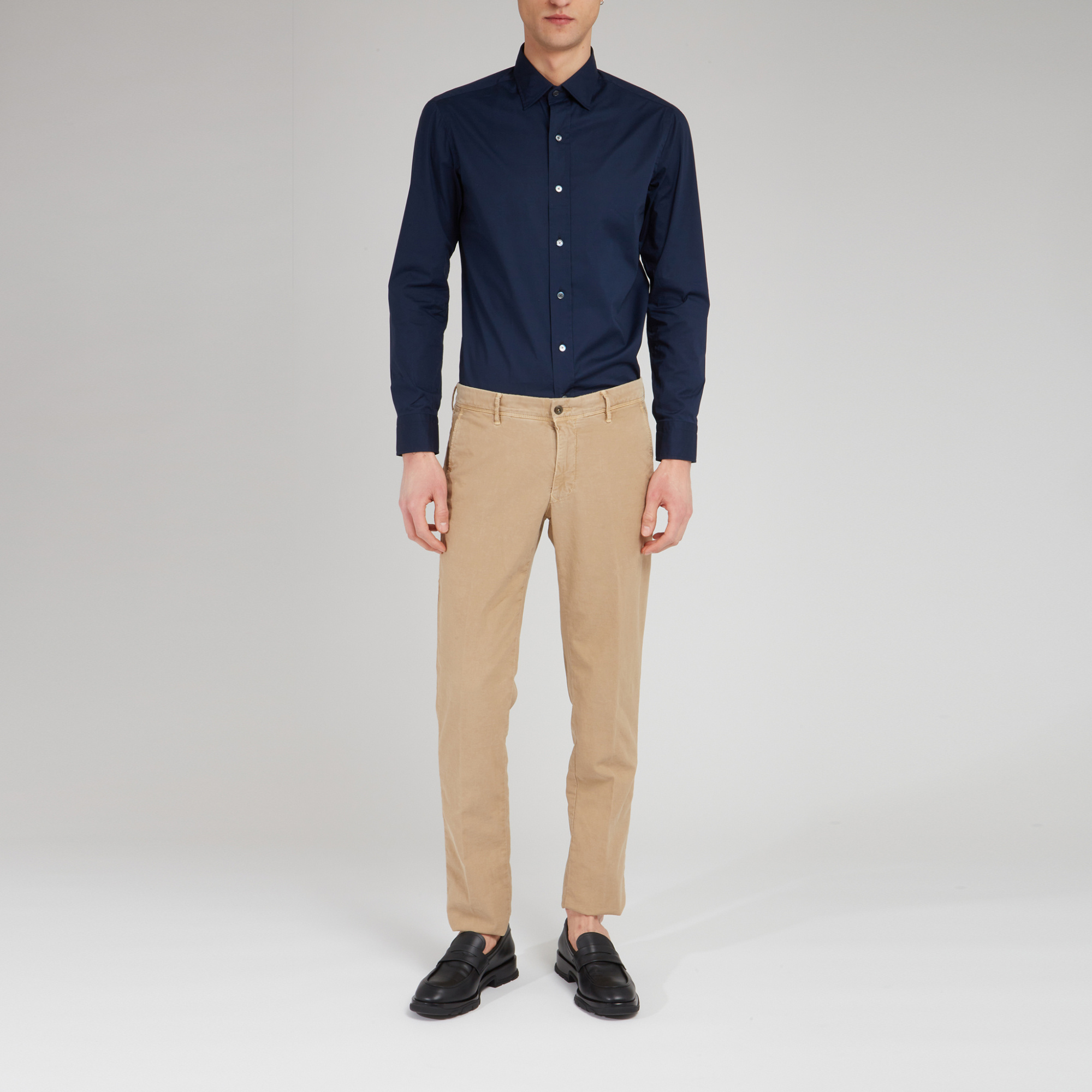 Salvatore Piccolo Buckle Long-sleeved Shirt In Blue