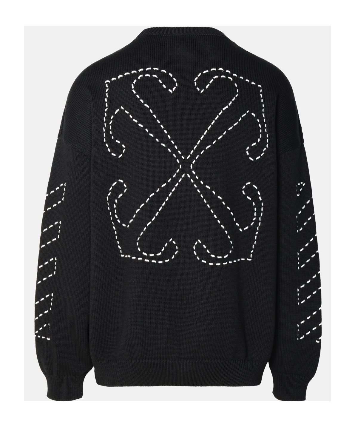 Off-white Regular Fit Jersey With Distinctive Logo And Textured Detailing In Black