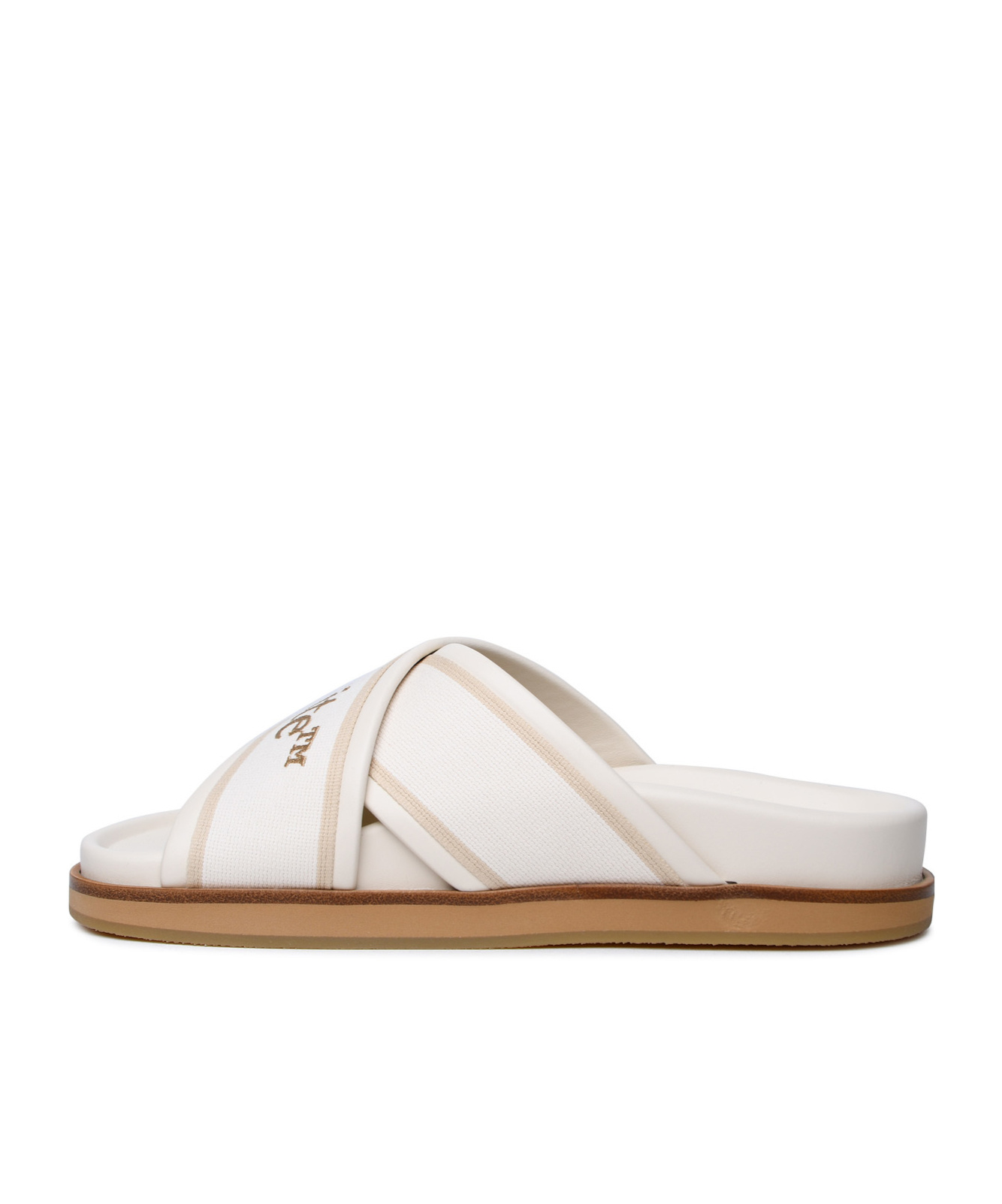 Shop Off-white Logo-embroidered Slides In White