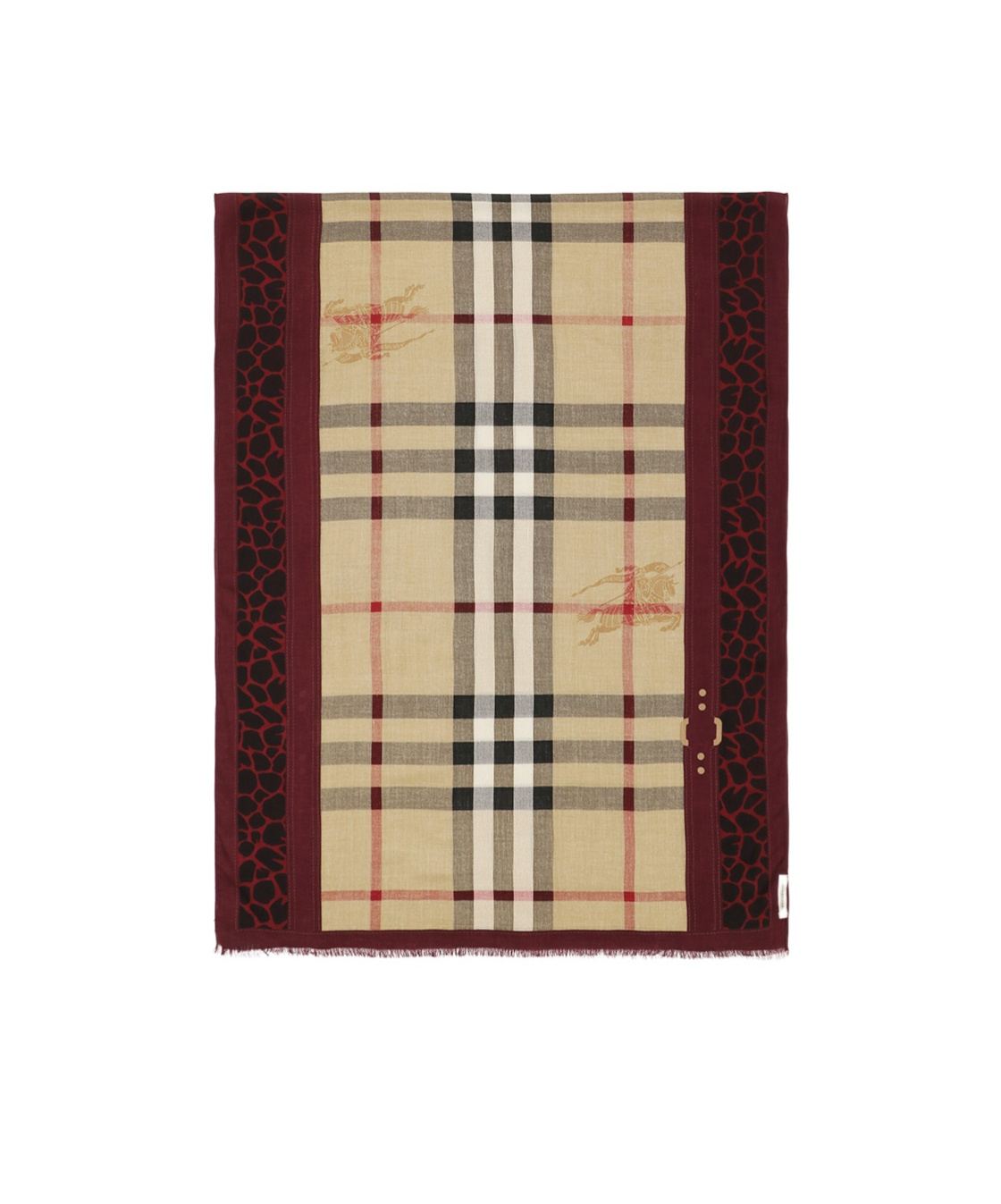 Burberry Striped Scarf In Nude