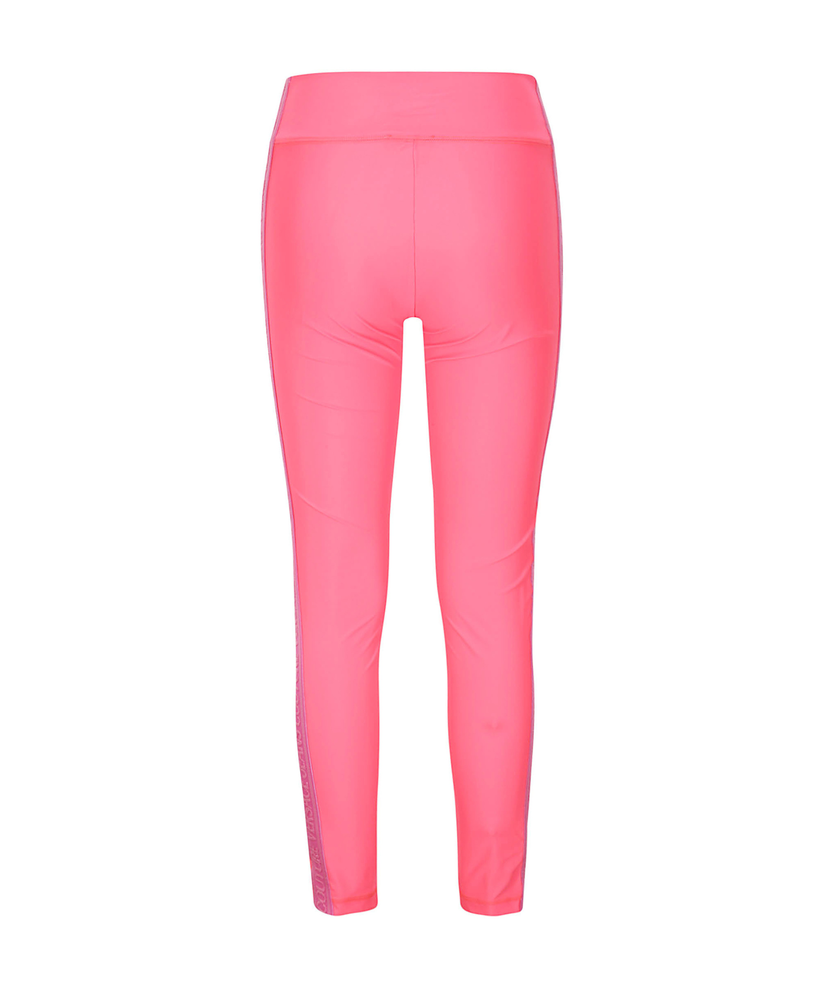 Versace Jeans Logo-tape Cropped Leggings In Pink