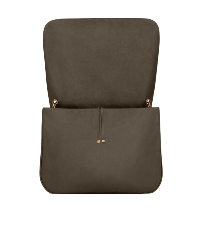 Saint Laurent Jamie Geometric-panelled Shoulder Bag In Brown