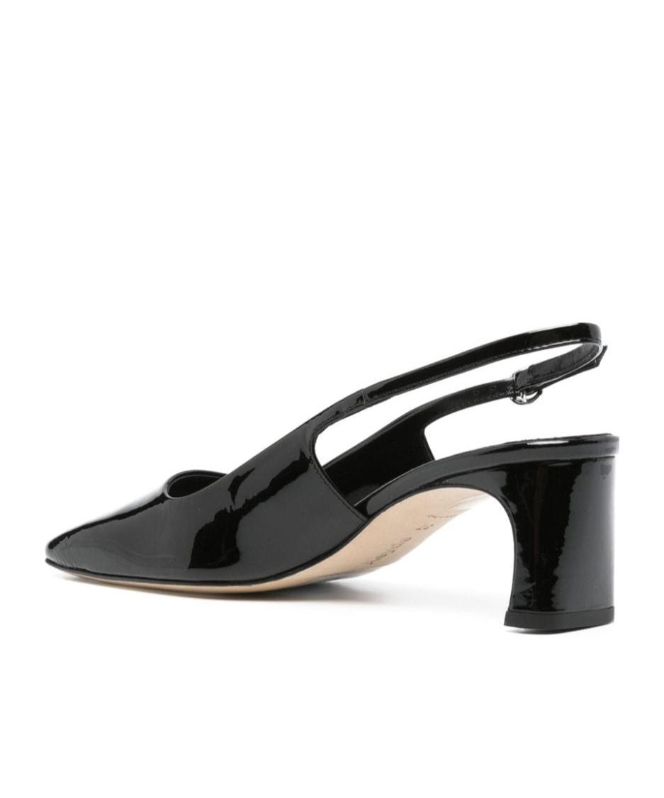 Aeyde Eliza Slingback Hallow-heeled Sandals In Black