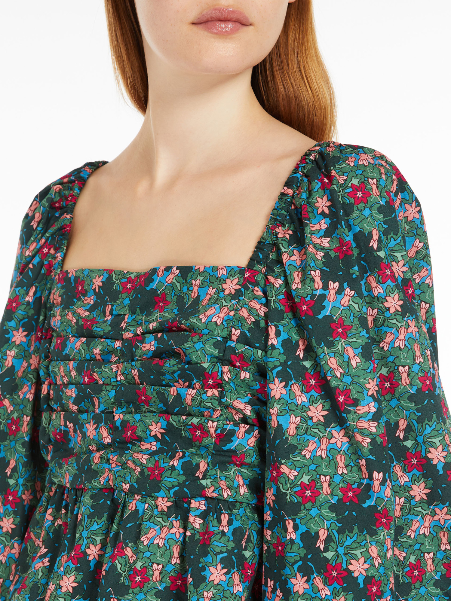 Weekend Max Mara Woman Top Green Size 14 Cotton In Multi