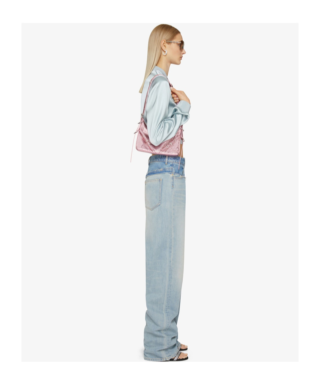 Givenchy Mixed Denim Oversized Jeans In Gray