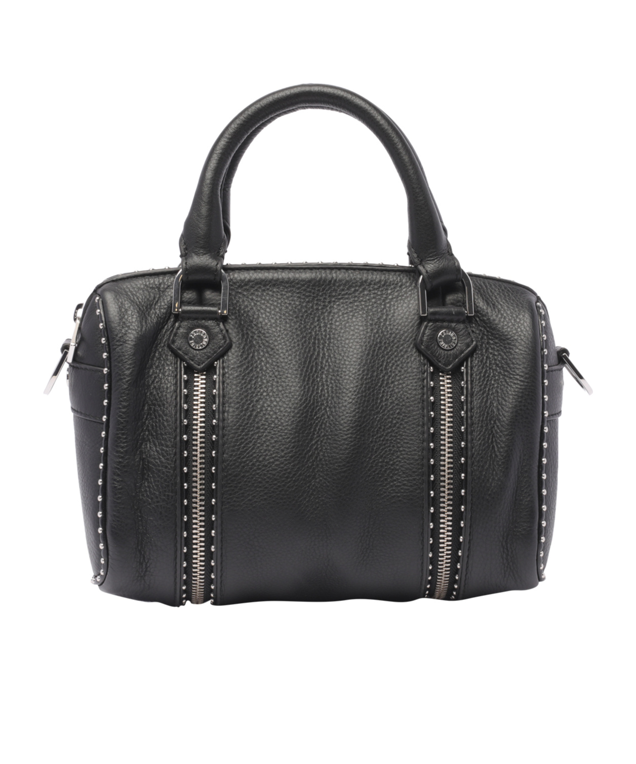 Zadig & Voltaire Small Logo Leather Tote Bag In Black
