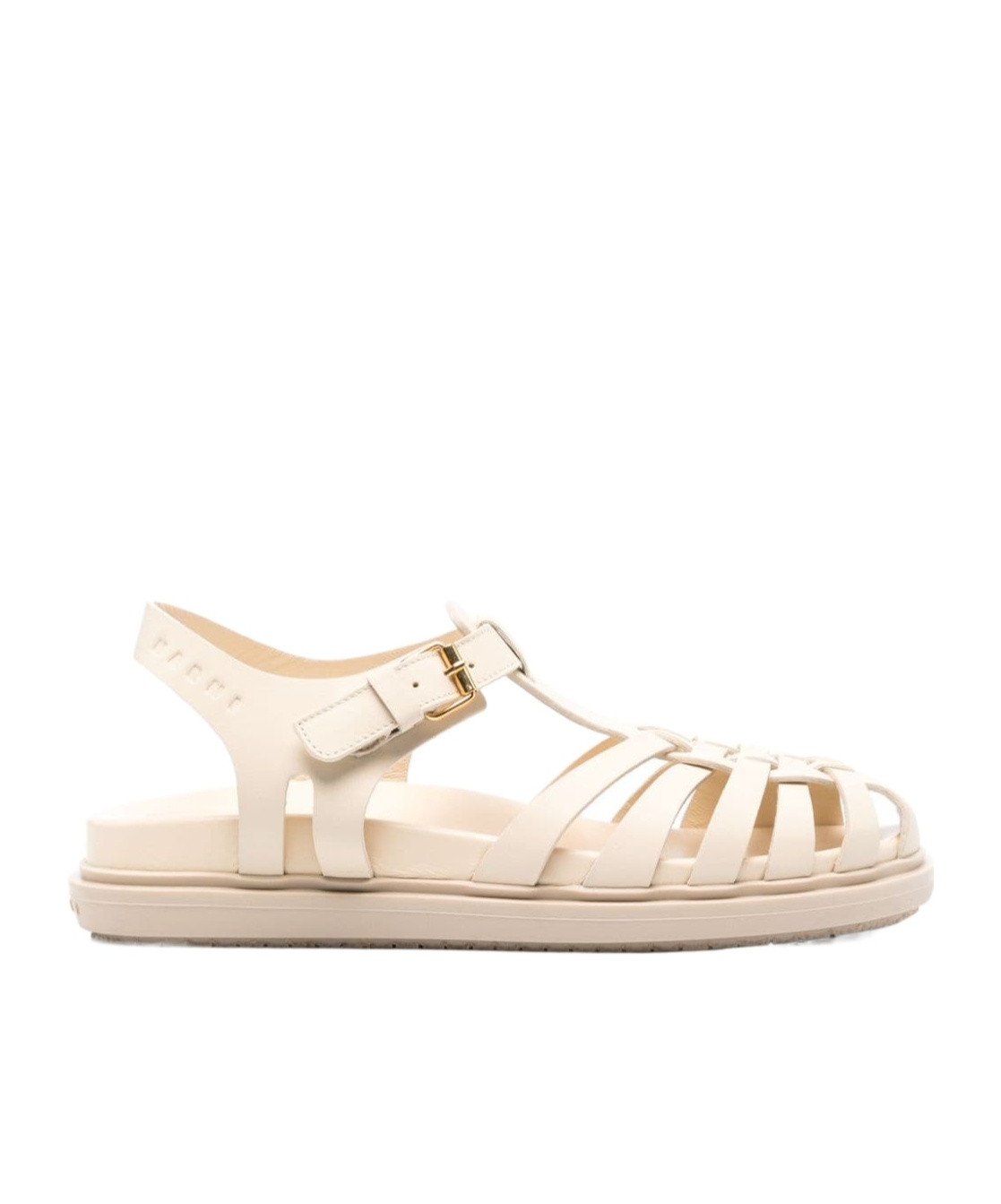 Marni Caged Leather Sandals In Nude