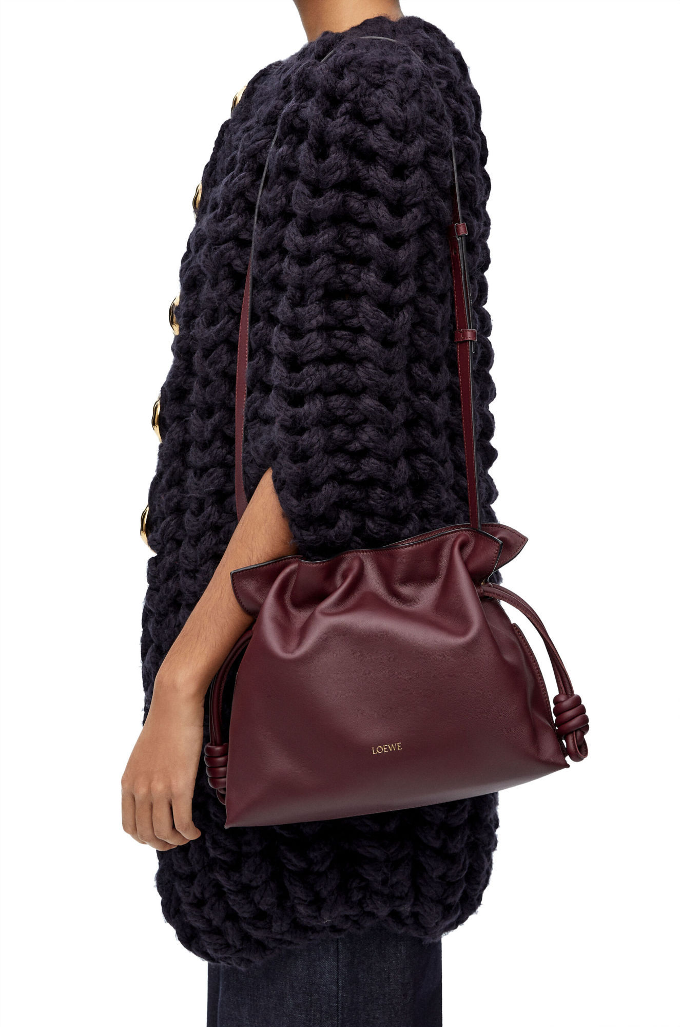 Loewe Flamenco Clutch In Nappa Calfskin In Red