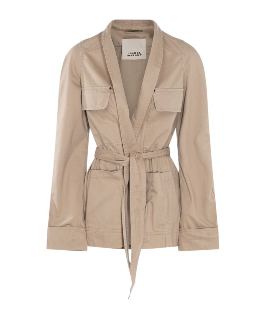 Isabel Marant Beige Cotton Loetiza Casual Jacket In Nude