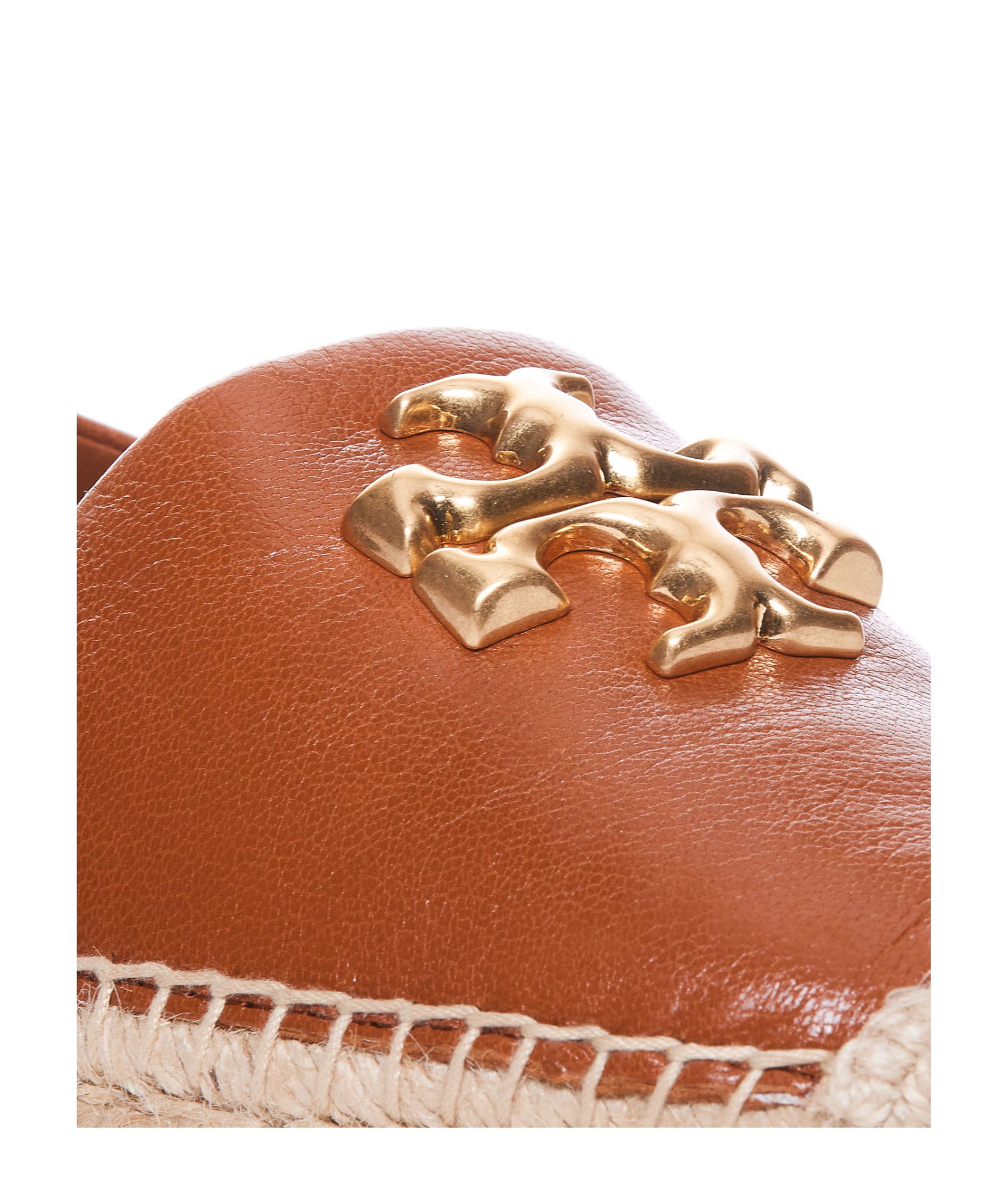 Shop Tory Burch Eleanor Double T-plaque Leather Espadrilles In Nude