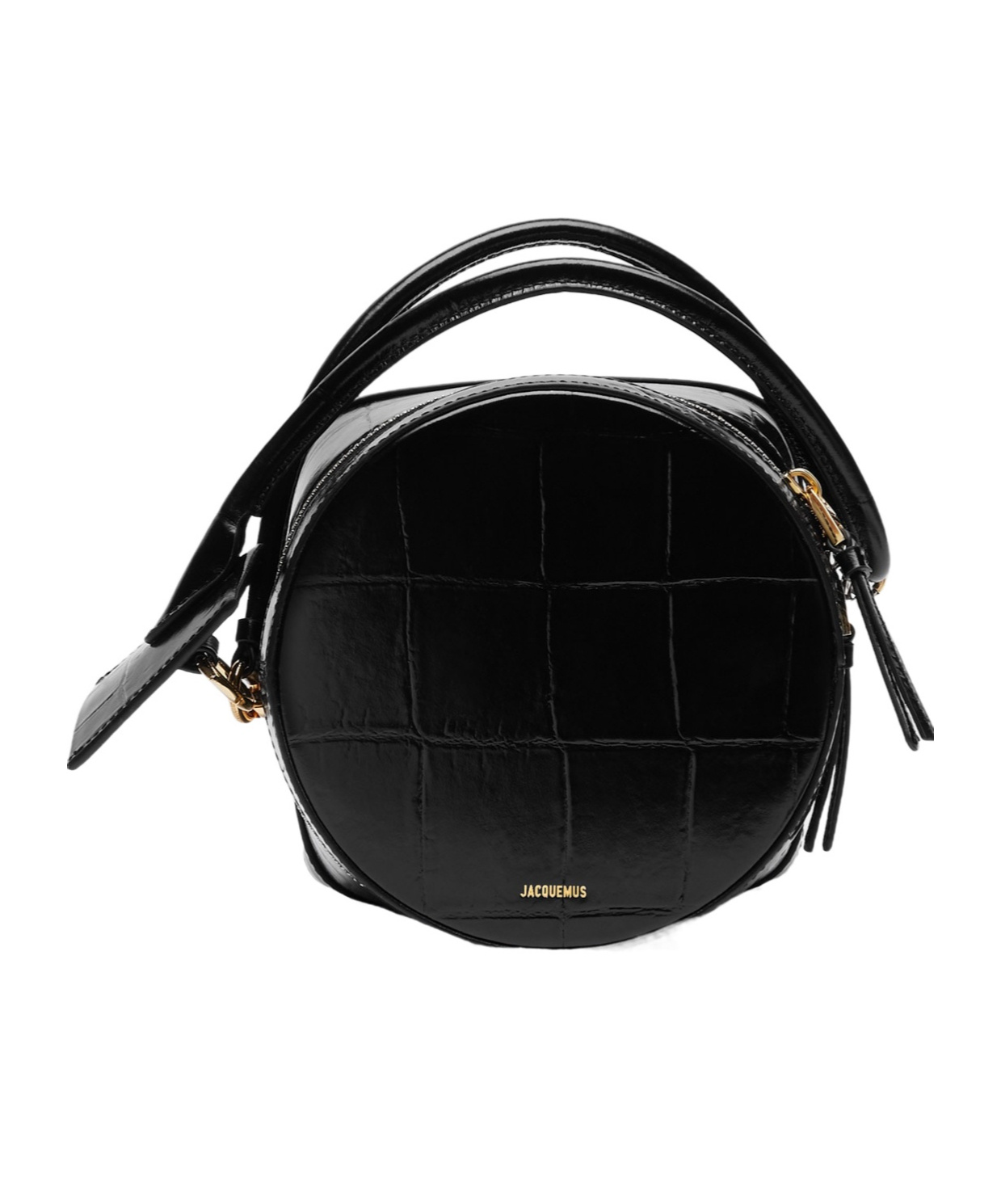 Jacquemus Logo Detailed Embossed Shoulder Bag In Black