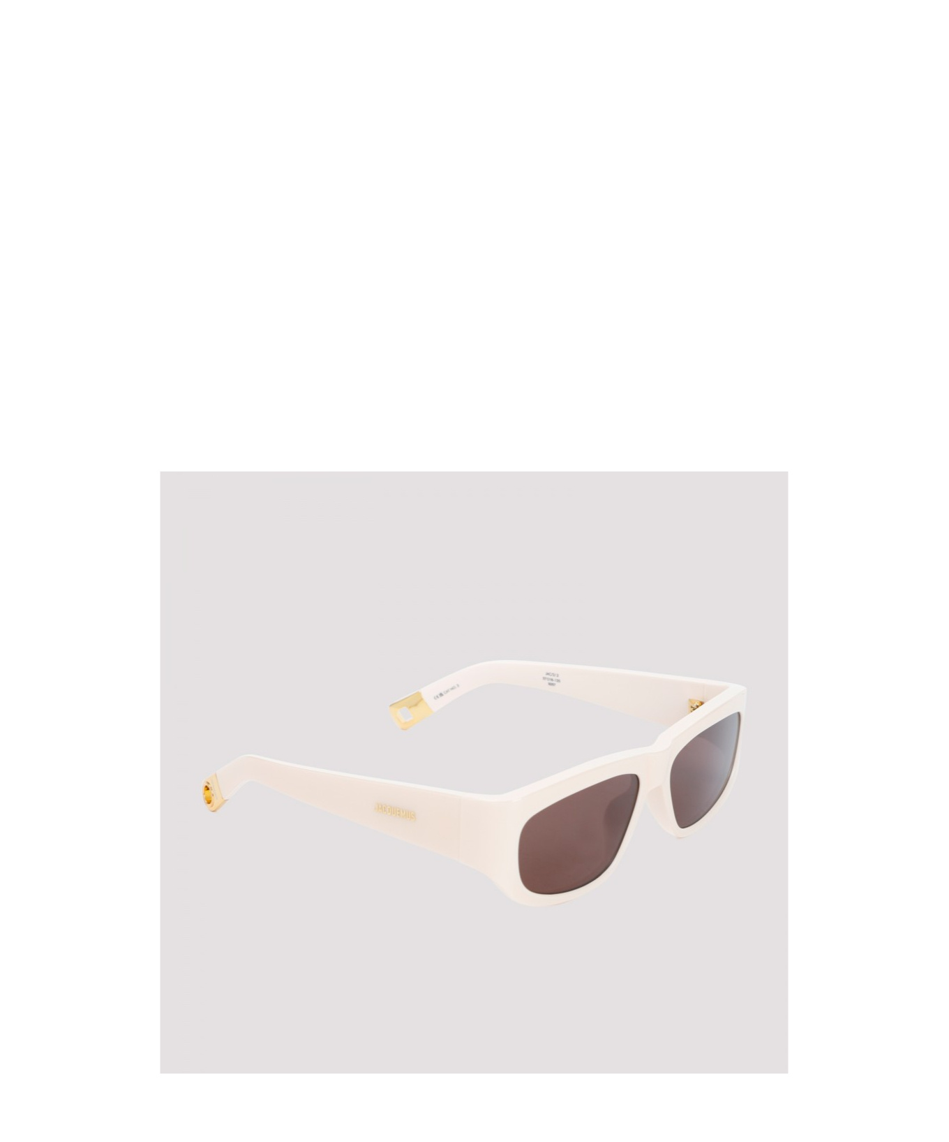 Jacquemus Cream Pilota Sunglasses In Brown