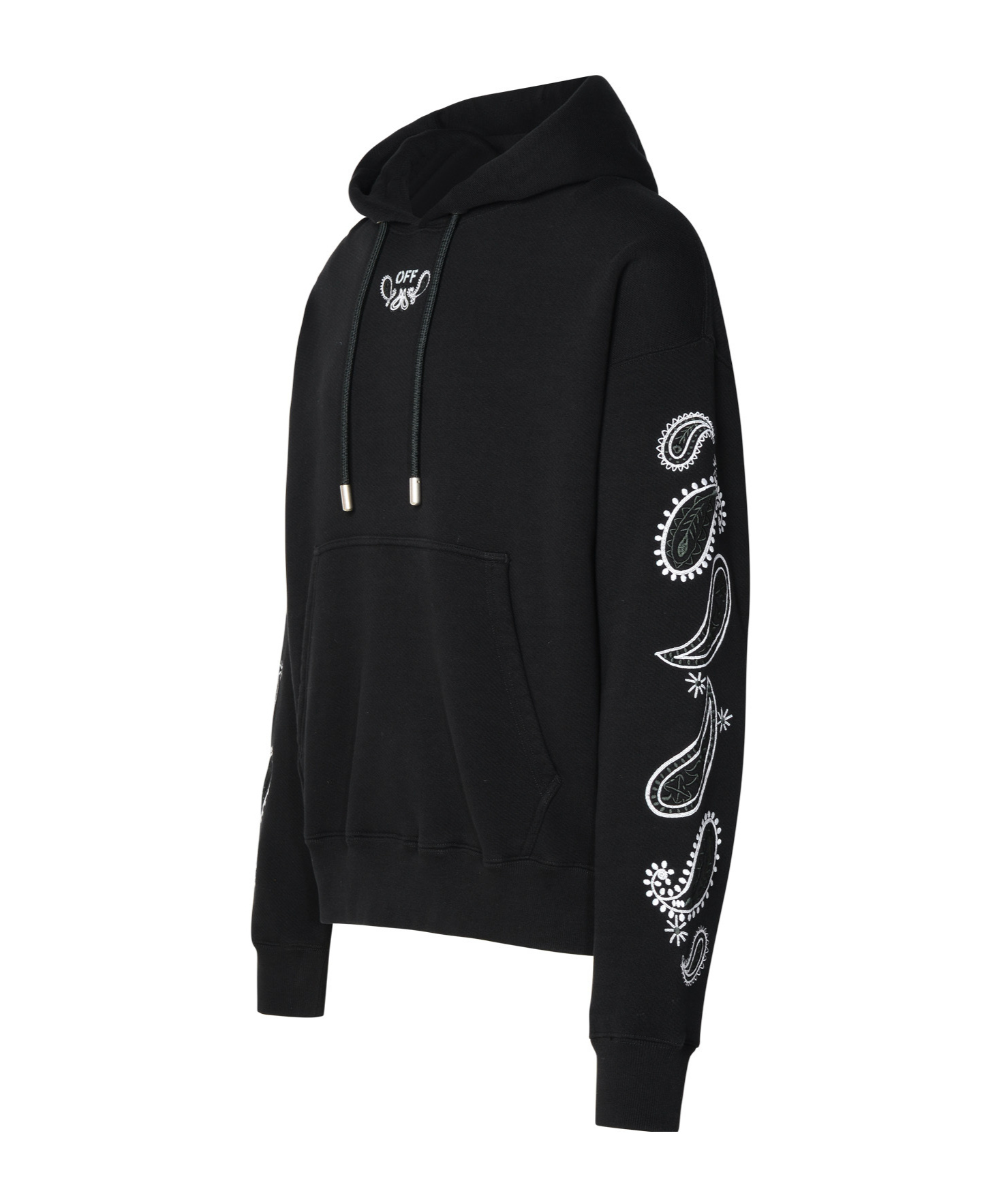 Off-white Arrow Bandana Print Hoodie In Black