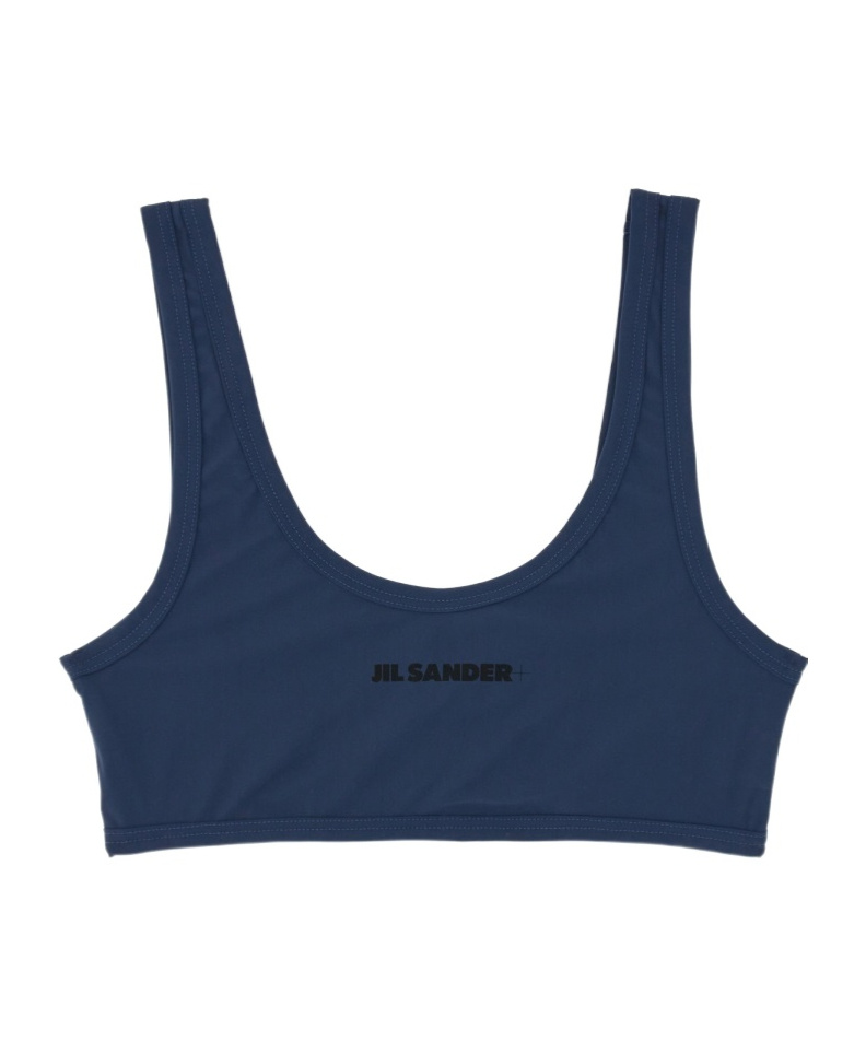 Jil Sander Scoop Neck Bikini Top With Thick Straps In Blue