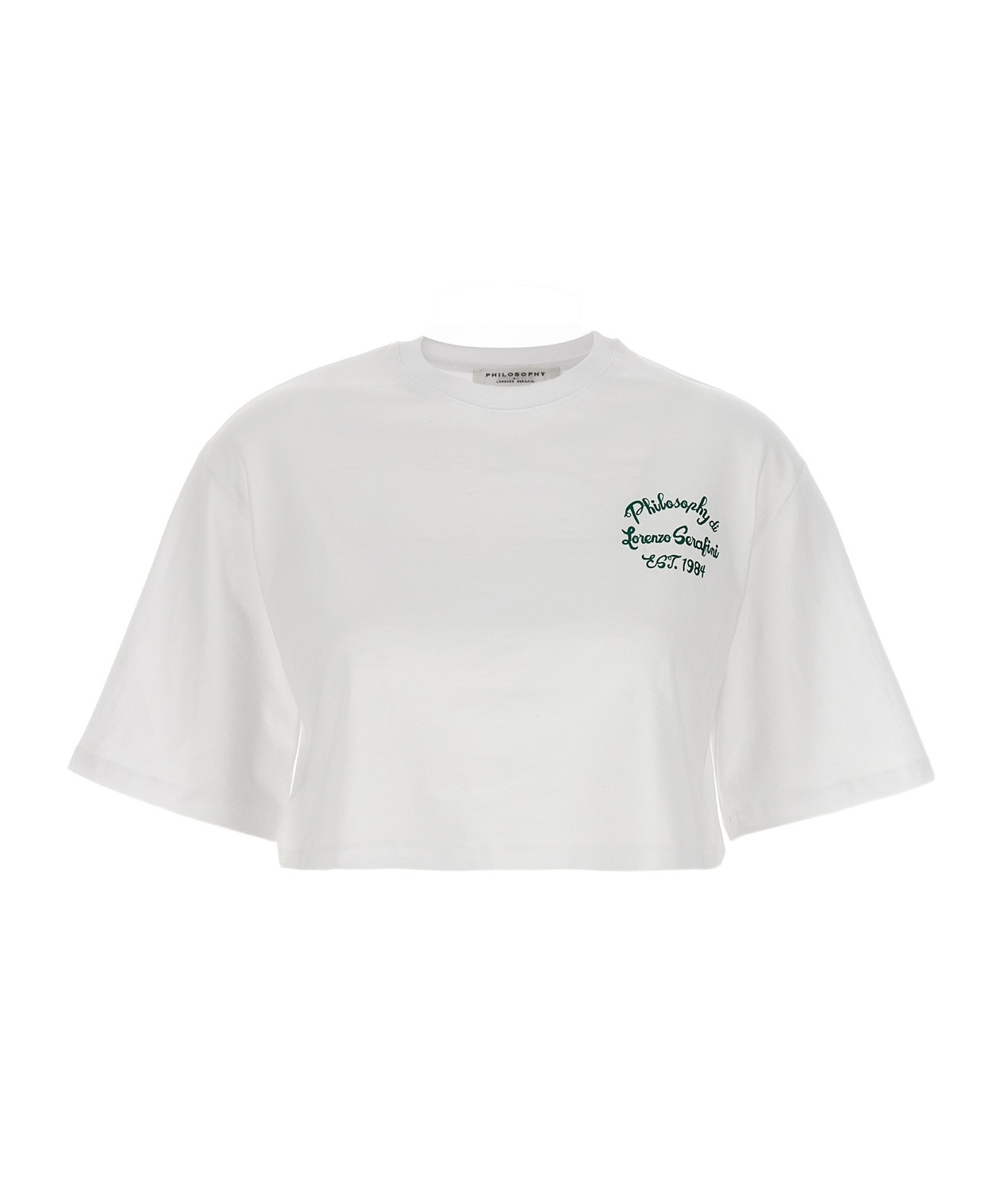 Philosophy Di Lorenzo Serafini Logo Print Cropped T-shirt In White