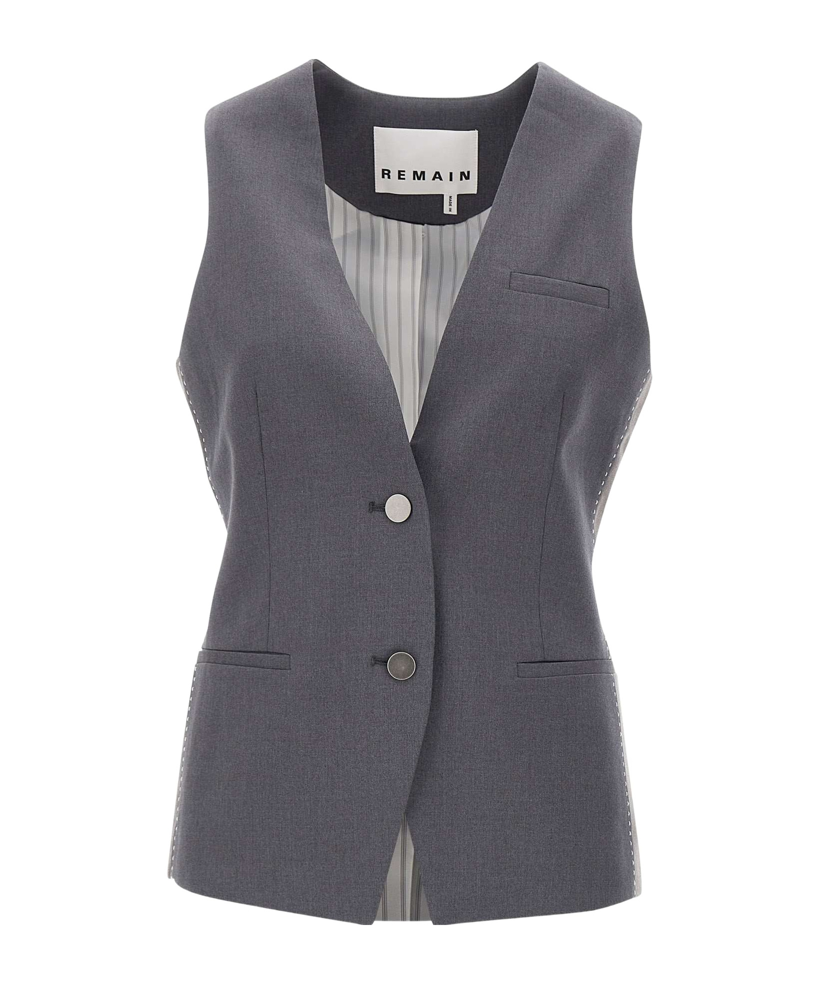 Remain Birger Christensen V-collar Button Vest In Black