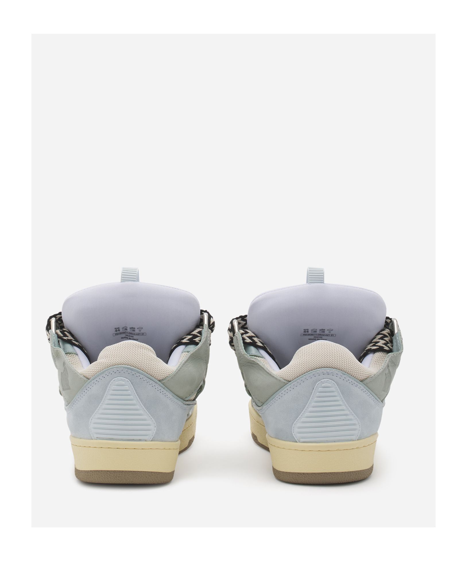 Shop Lanvin Curb Lace-up Chunky Sneakers In Gray